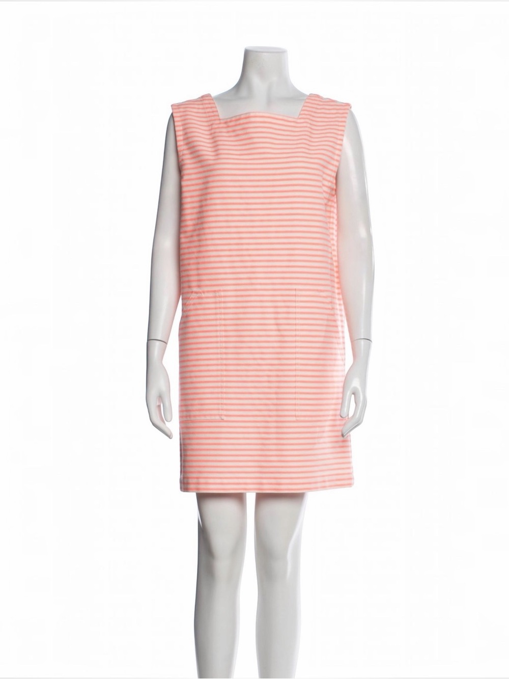 Marc by Marc Jacob’s Sleeveless Coral/ Ivory Striped Shift Dress Sz Small